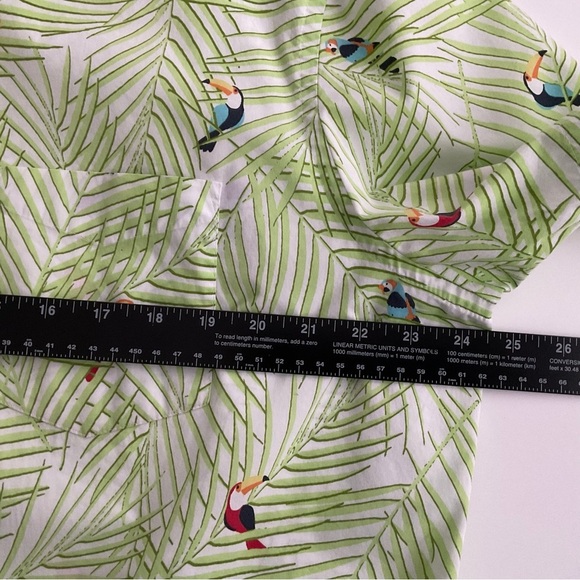 Club Room Tropical Short Sleeve Shirt XL Green Button Down Tucans Palm Hawaii - Picture 7 of 11